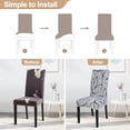 thumbnail image 4 of Amhlg Dining Room Chair Covers Set of 4, Stretch Printed Parsons Chair Slipcovers Spandex Removable Washable Kitchen Chair Protector Cover for Dining Room, Hotel, Ceremony (Grey Lotus+White Texture), 4 of 6