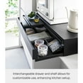 thumbnail image 6 of Yamazaki Home Countertop Drawer with Pull-Out Shelf - Wide, Black, Steel, 6 of 7
