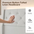 thumbnail image 2 of ARICOEASY Upholstered Headboard for Queen Beds, Height Adjustable and Ergonomic Head Board, White, 2 of 8