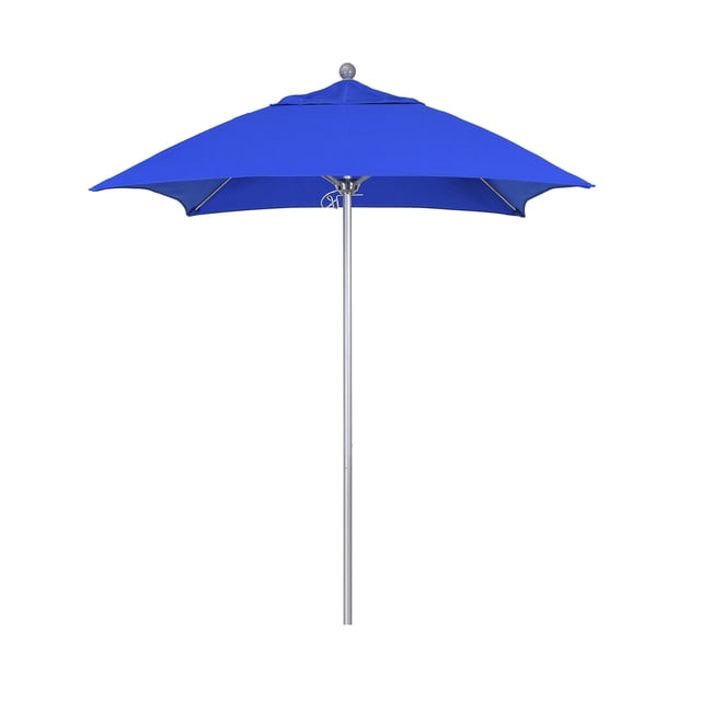 California Umbrella Venture 6' Silver Pole Market Umbrella in Blue