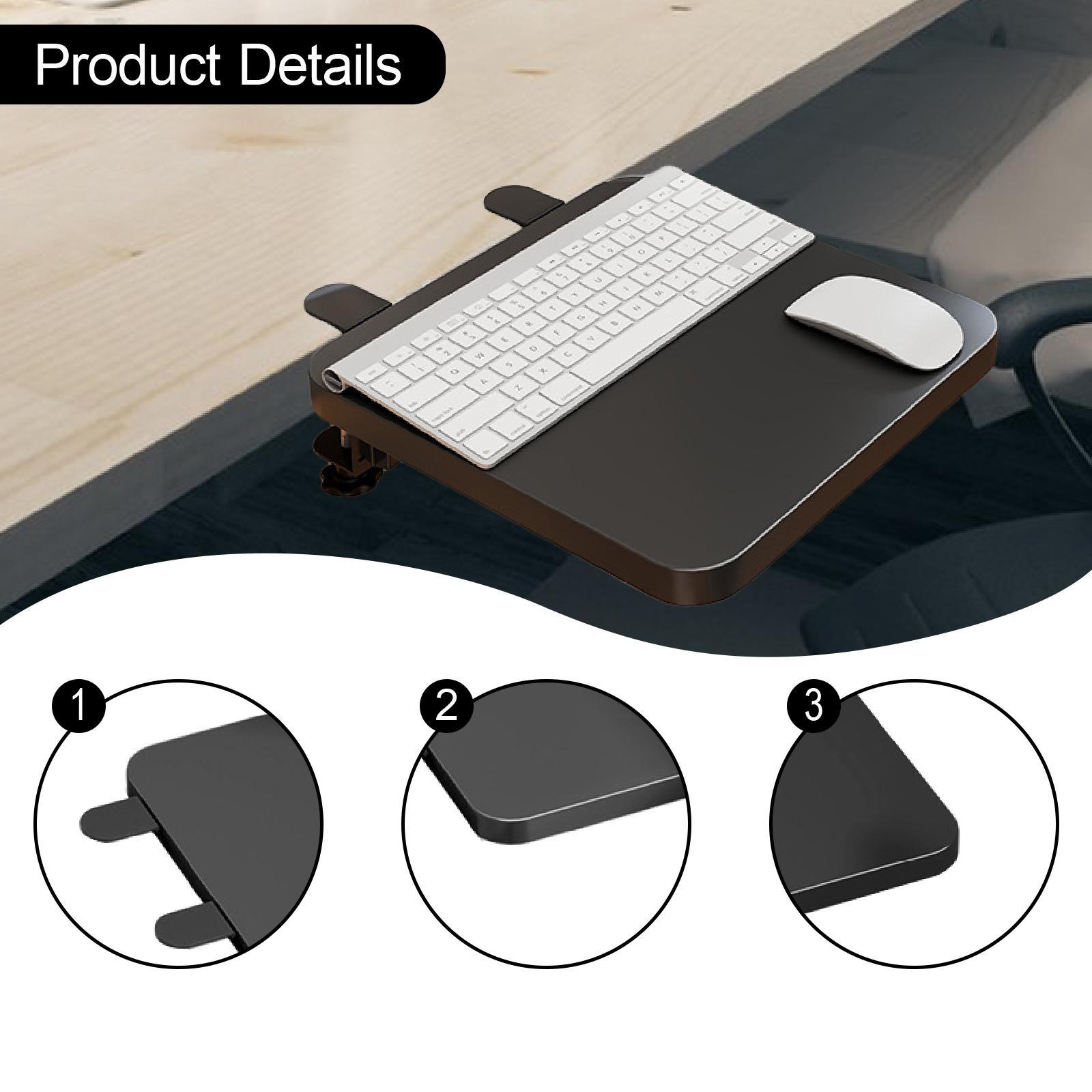 CoudarTitie Desk Extender Tray Foldable Multifunctional Men Women Portable Keyboard Tray Black