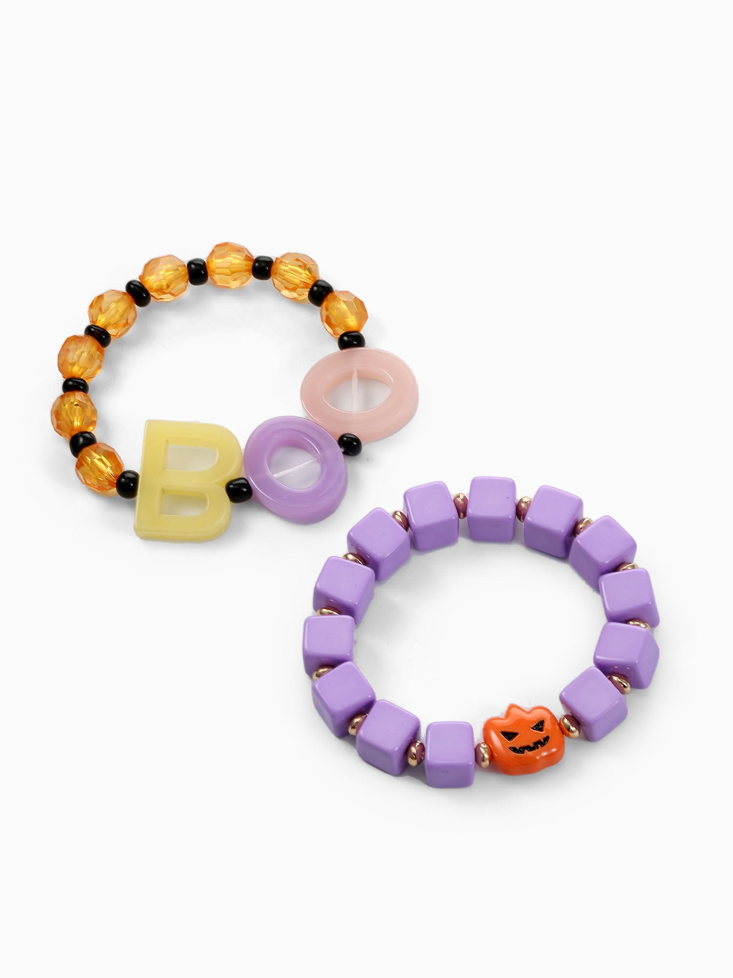 Way to Celebrate "BOO" Halloween Beaded Stretch Bracelet Set, 2 Pieces