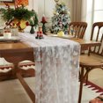 thumbnail image 6 of Fievgin White Christmas Gauze Table Runner 59x71in, Winter Foil Christmas Tree Holiday Dining Table Decor for Xmas Party, 6 of 9