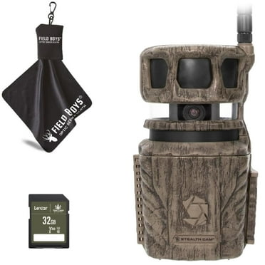Stealth Cam Revolver 36MP Trail Camera with 1080P HD Video at 30 FPS, 0.4 Sec Trigger Speed, 360 Panoramic View, Built-in GPS, Verizon/AT&T Cellular, 32GB SD Card, and Microfiber Cleaning Cloth