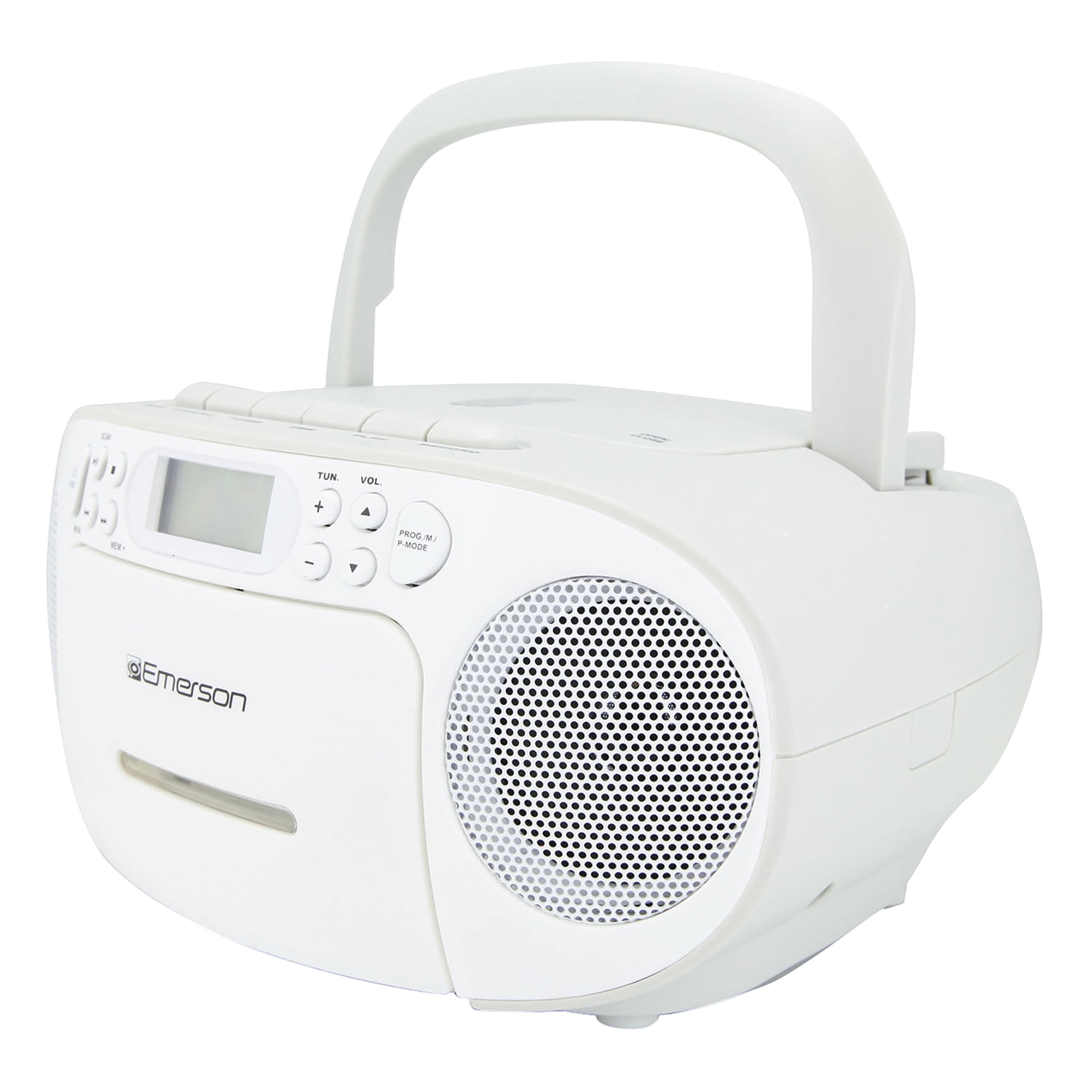 Emerson Radio/CD/Cassette Player Boombox, White