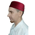thumbnail image 7 of TheKufi® Maroon Chechnya Style Round Rigid Velvet Kufi Namaz Topi Muslim Prayer Cap (XL-59cm), 7 of 7