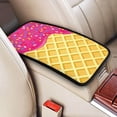 thumbnail image 2 of Bingfone Car Four-Season Universal Armrest Box Mat,Car Armrest Seat Cover Soft Leather Waterproof Armrest Cover Center Console Mat-Red Ice Cream, 2 of 7