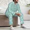 thumbnail image 5 of Wukai Cartoon Teeth1 Men's Long-Sleeve Pajama Set - Comfortable Sleepwear with Button-Down Shirt and Pants-Medium, 5 of 6
