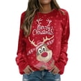 thumbnail image 1 of Pntutb - Camiseta holgada con estampado de moda para mujer, blusa de manga larga, cuello redondo, tops informales, sudadera Pntutb Pntutb-6118, 1 of 5