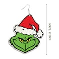 thumbnail image 2 of Grinch Earrings Grinch Christmas Decorations Christmas Cute Cartoon Earrings Gift For Women Girl Birthday/Valentine's Day/Anniversary, 2 of 2