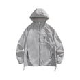 thumbnail image 4 of WTOBBY Women's UPF 50+ Sun Protection Jacket Lightweight Windproof Rain Coat Long Sleeve Hooded Water Resistant Outerwear for Hiking Travel Outdoor Activities,Gray M, 4 of 4