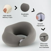 Eoumupi Neck Support Memory Foam Travel Neck Pillow, Gray, 1 Count