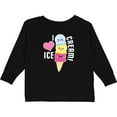 thumbnail image 3 of Inktastic I Love Ice Cream with Cute Ice Cream Cone Boys or Girls Long Sleeve Toddler T-Shirt, 3 of 5