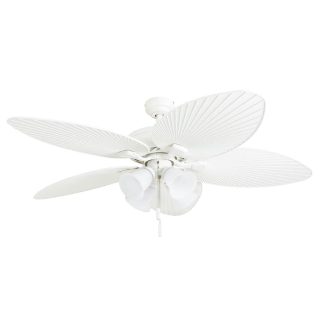 Prominence Home Palm Lake 52" Indoor Outdoor Ceiling Fan with Pull Chain, White