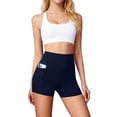 thumbnail image 2 of Domuza Biker Shorts for Women High Waisted Tummy Control Workout Gym Spandex Yoga Athletic Bike Shorts with Pocket Navy XL, 2 of 4