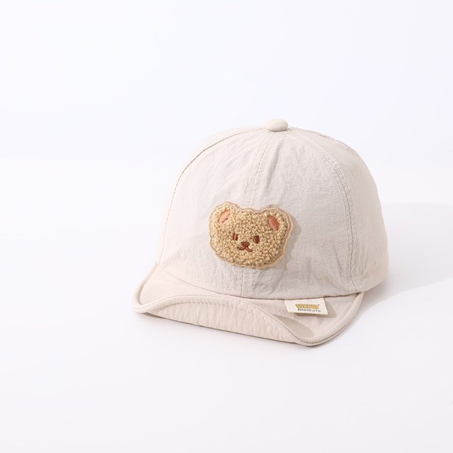 Gorra de béisbol de secado rápido para bebé, sombrero de sol ajustable para exteriores, suave, con visera de oso de dibujos animados, de verano Fivean unisex