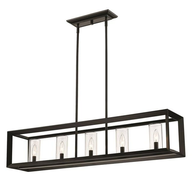 Golden Lighting 2073-LP BLK-CLR Smyth Linear Pendant, Matte Black