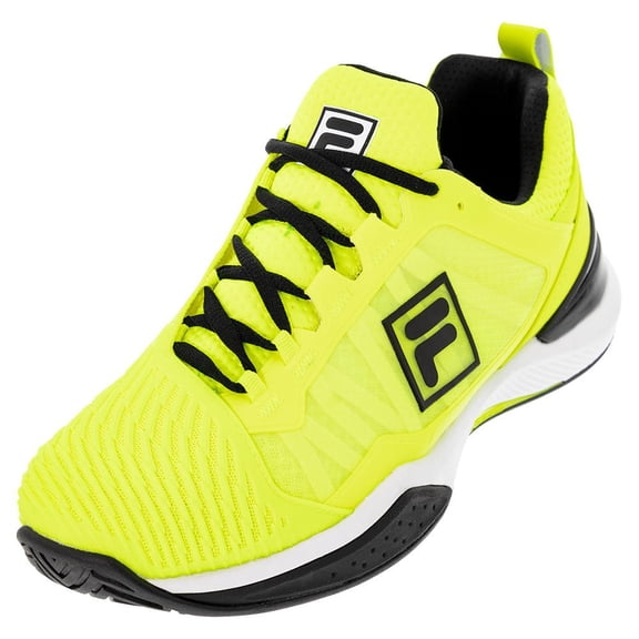 Fila Men`s Speedserve Energized Tennis Shoes Safety Yellow and Black ( 7.5 )