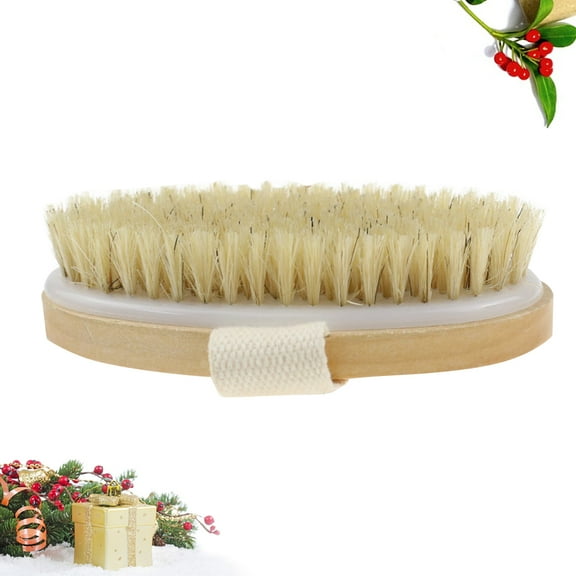 Clispeed Brown Wooden Spa Massager Body Brush Soft Bristle Handheld Cellulite Remover