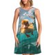 thumbnail image 1 of Balery Underwater Swimming Duck Vestidos de verano para mujer con estampado: vestido holgado sin mangas, vestido playero informal y cómodo para días calurosos., 1 of 7