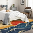 thumbnail image 4 of Washable Rugs 3x5 Japanese Rug & Home Decor - Front Door Mat Indoor Entrance, Great Wave Rugs for Entryway, Non Slip Soft Low Pile Small Area Rug, Red Sun Carpet & Room Decorations Y-&286, 4 of 7
