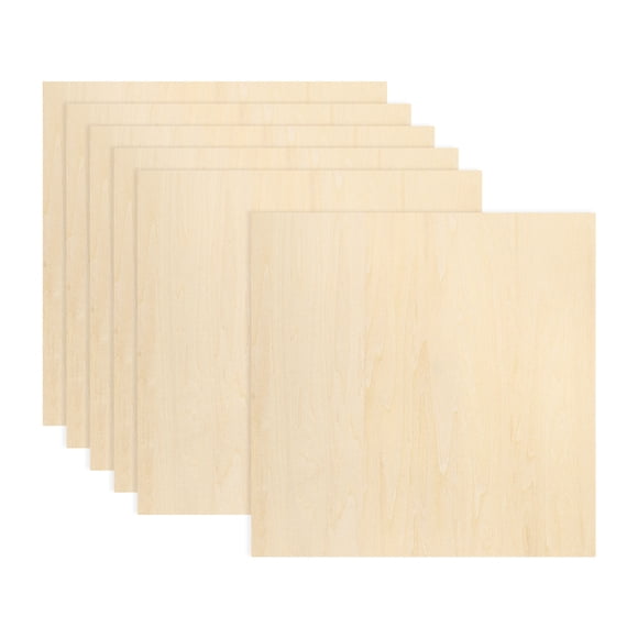 Uxcell 6Pcs Basswood Sheets 12 x 12 x 1/16 Inch Plywood Wood Panels Lightweight/Durable for Painting, Dollhouse, Aircraft Model