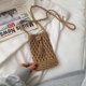 thumbnail image 1 of Bolso Mini para teléfono de vacaciones de cuerda vintage para mujer, bandoleras de hombro tejidas con paja, 1 of 4