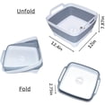 thumbnail image 6 of NexTone 9L (2.4Gal) Dish Basin Collapsible with Drain Plug Carry Handles,Kitchen Storage Tray Dish Wash Basin, Portable Dish Tub, Foldable Dishpan for Camping,RV,Gray, 6 of 7