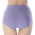 thumbnail image 3 of Gibobby Ropa interior bikini elástica para mujer Ropa interior holgada algodón cintura alta cómoda talla grande para mujer （Morado， XL), 3 of 5