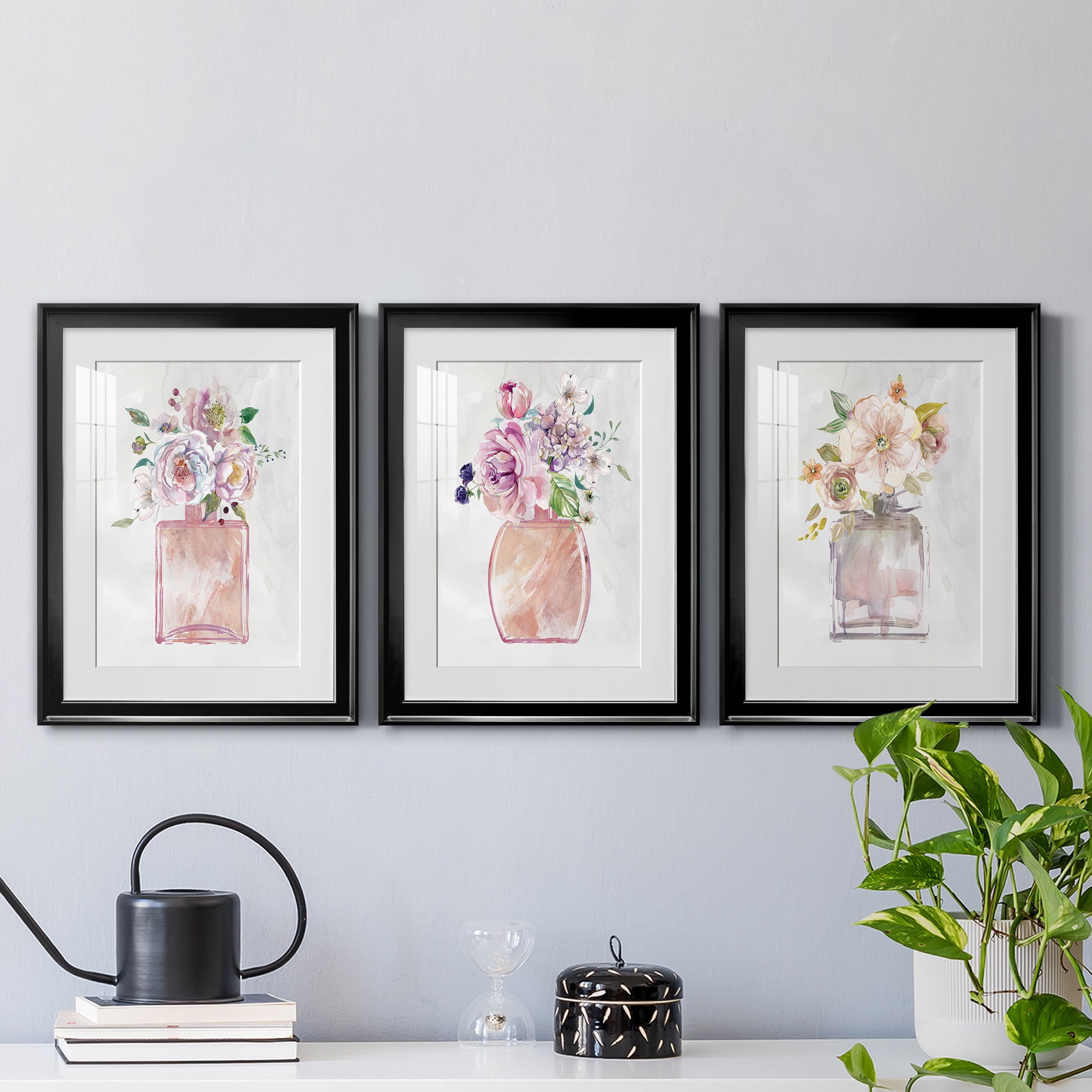 Fragrance of Summer I Premium Framed Prints Set of 3 - Ready to Hang - 18 x 24 Each - Black Frame