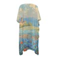 thumbnail image 2 of HELLHERO Long Long Kimono Swimsuit Cover Up for Summer High Quality Fabrics Loose Bathing Suit Cover Up Castle Overlooking Flower Meadow, 2 of 6
