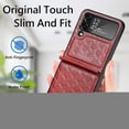 thumbnail image 2 of Case Compatible With Samsung Galaxy Z Flip 4, Pu Leather Shockproof Cover With Hinge Protection, 2 of 5