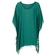 thumbnail image 3 of ICHUANYI Clearance Women's Trim Kaftan Chiffon Tassels Swimwear Beach Loose Bikini Cover Up Tops(Green, XXL) Ichuanyi Ichuanyi, 3 of 5