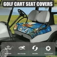 thumbnail image 3 of Yuyamidu Christmas Golf Cart Seat Covers with 4 Front Pockets Santa Claus Golf Cart Seats Towel Blanket for 2-Person Seats Club Car Seat Cushion Cover, Blue, 3 of 7