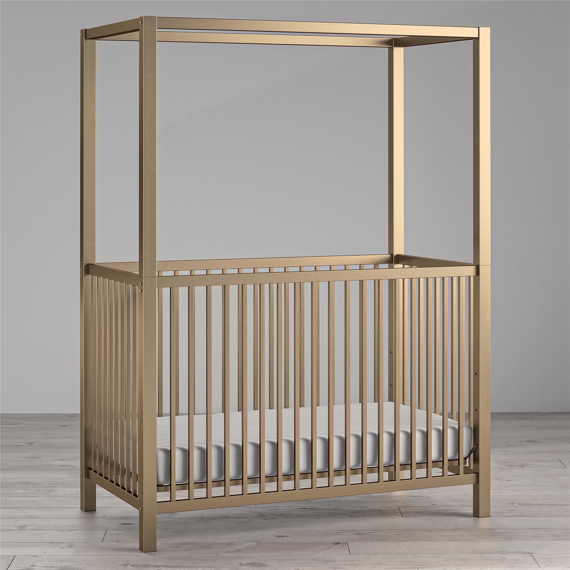 Little Seeds Monarch Hill Haven Gold Metal Canopy Crib - image 3 of 16