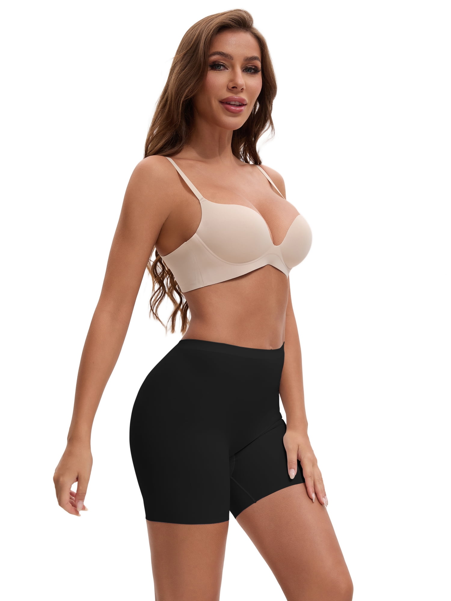 Unique Bargains Seamless Tummy Control Butt Lifter Thigh Slimmers Slip Shorts S Black