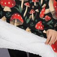 thumbnail image 3 of Oversized Wearable Blanket Hoodie,Red Mushroom Leaf Black Pattern Sherpa Blanket Hoodie with Super Pockets,Super Warm Fuzzy Pullover for Women & Men, 3 of 6