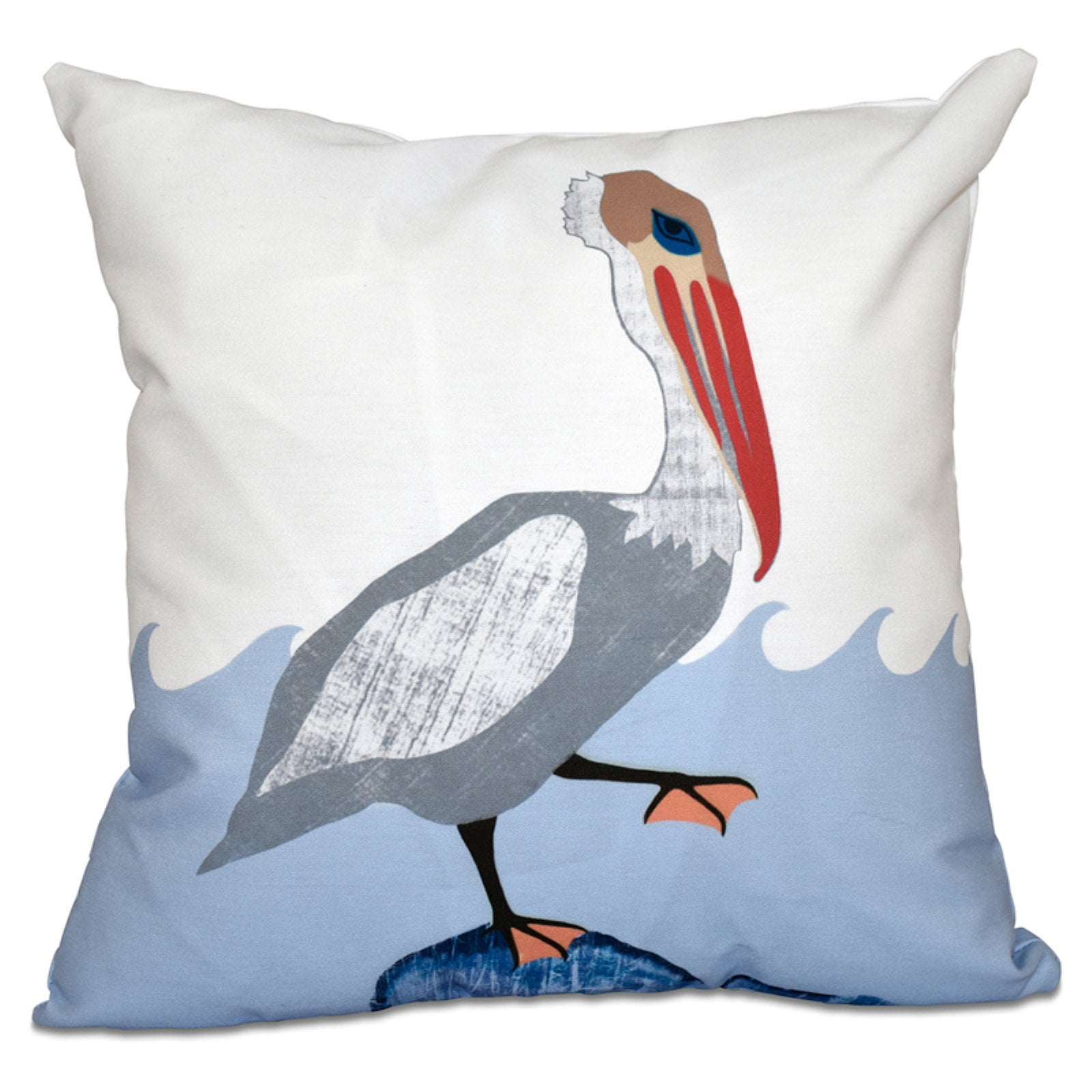 Simply Daisy 16" x 16" Bird Wave Animal Print Pillow
