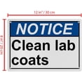 thumbnail image 2 of Weatherproof Horizontal ANSI Information Sign (Clean lab coats) 8 in" x 12 in" UV Resistant Indoor Outdoor Workplace Insdustrial Caution Danger Warning SIgn, 2 of 7