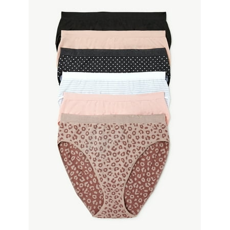 

Joyspun Women s Seamless Hi Cut Panties 6-Pack Sizes XS to 3XL