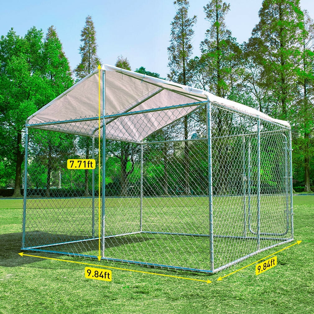 Walnest 10 x10 Outdoor Steel Dog Cage XXL Pet Kennel House W Cover 