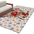 thumbnail image 2 of 4th of July Blue Red Runner Rug 2.7x5 FT,Non Slip Entryway Carpet,Star Watercolor Floral American Flag Washable Soft Floor Carpet Entrance Mat Non-Shedding Throw Rug for Hallway Laundry Room Bedside, 2 of 9