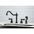 thumbnail image 4 of Kingston Brass  Heritage 8-Inch Widespread Kitchen Faucet with Brass Sprayer Oil Rubbed Bronze Oil Rubbed, Bronze Finish, 4 of 5