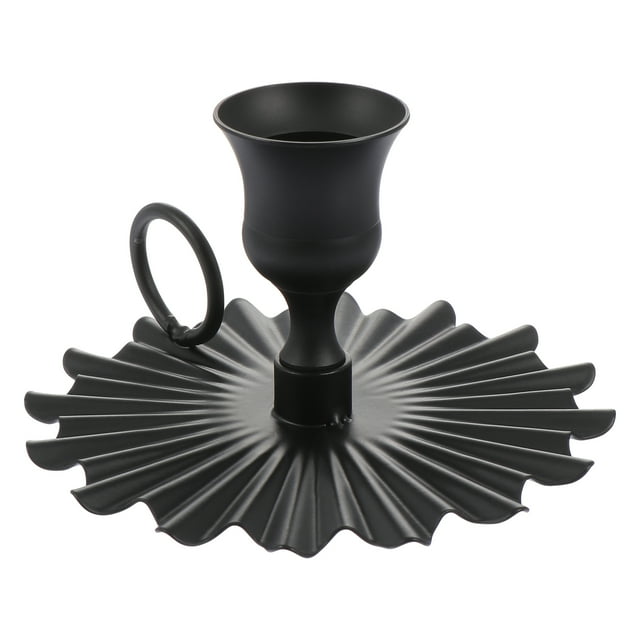 1pc Iron Craft Fan Base Candleholder Exquisite Geometric Candleholder Adornment