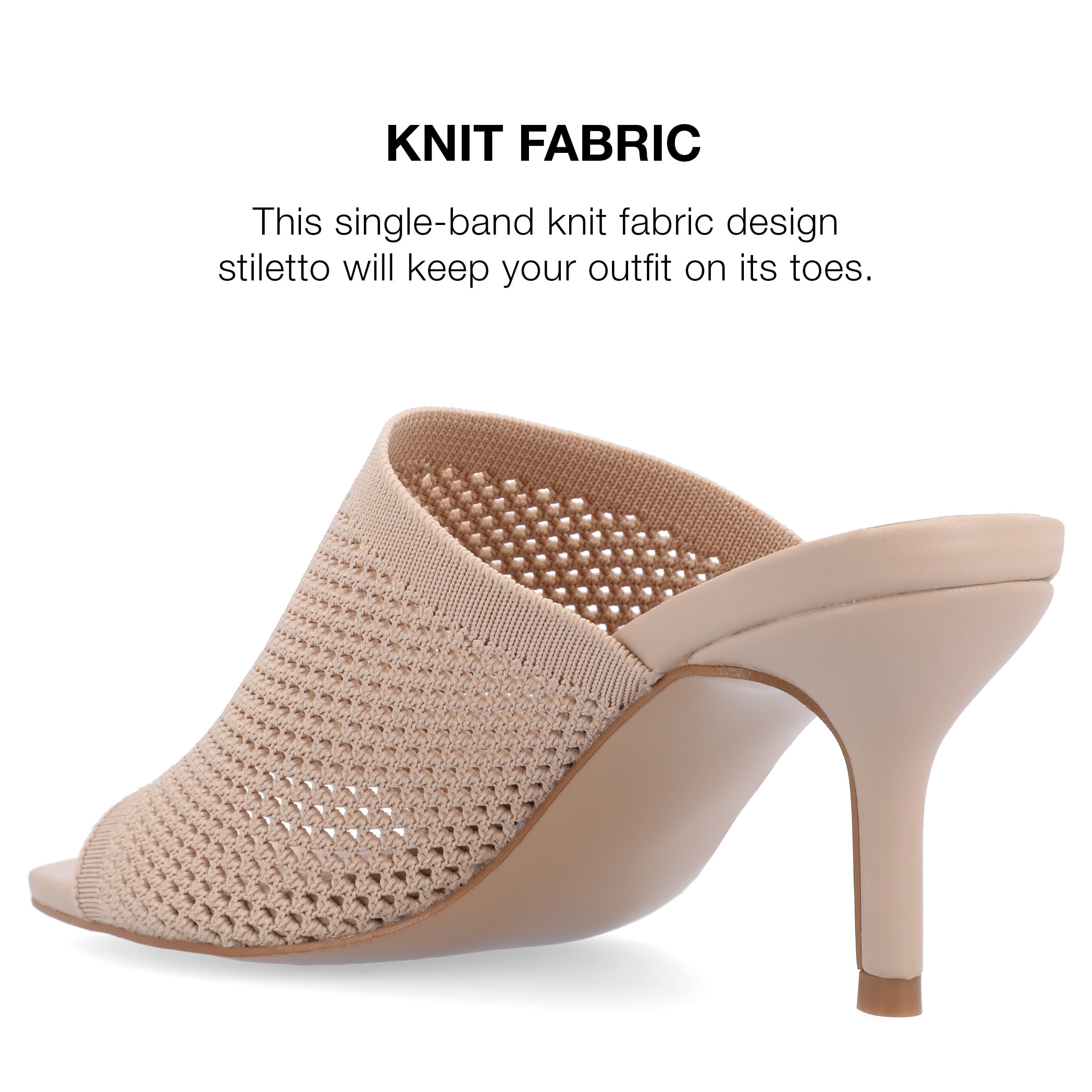 Journee Collection Womens Leighton Soft Knit Slip On Open Toe Pumps
