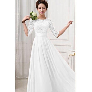 Unomatch Women Winter Party Dresses Lace Designed Long Chiffon Wedding Dresses Prom Dress (Best Long Gown Design)