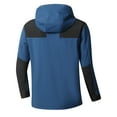 thumbnail image 4 of Fengqque Men's Outdoor Waterproof Jacket Lightweight Windproof Rainproof Outdoor Jacket Sports Windbreaker Color Match Water Resistance Drawstring Pockets Hooded Outdoor Jacket Coat, 4 of 4
