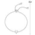 thumbnail image 6 of Dbuoem 1 Pair Bracelet Heart Decor Adjustable Length Couple Bracelet Small Heart Charm Bangles Fashion, 6 of 8