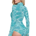 thumbnail image 4 of Waves Women's Mock Turtle Neck Long Sleeve Tops Bodysuit Jumpsuit One Piece Leotards Shirt, 4 of 8
