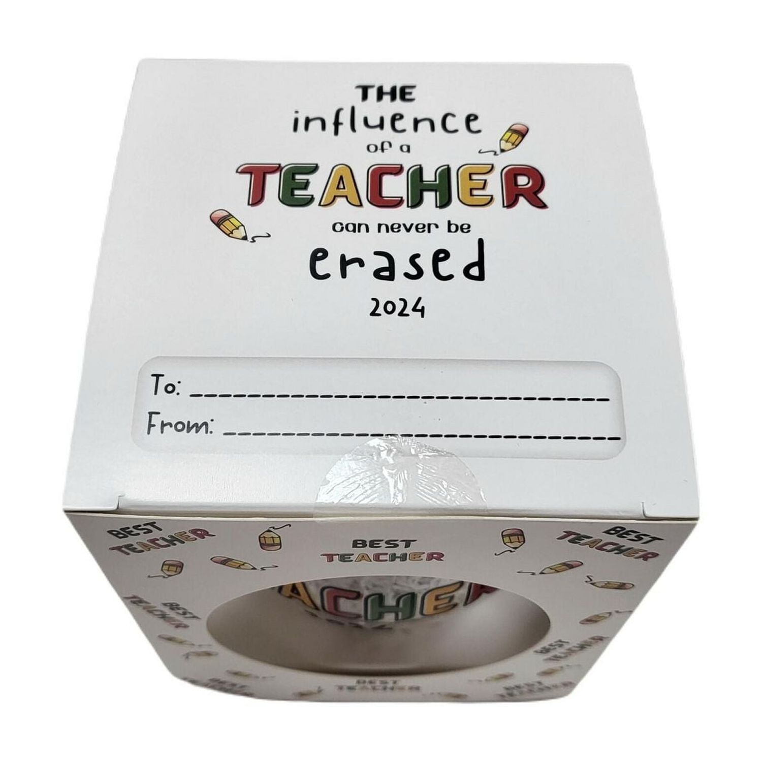 "Best Teacher" Collectible Christmas Glass Ball Ornament, 4 in, Holiday Time, "Best Teacher" Collectible Glass Ball Ornament